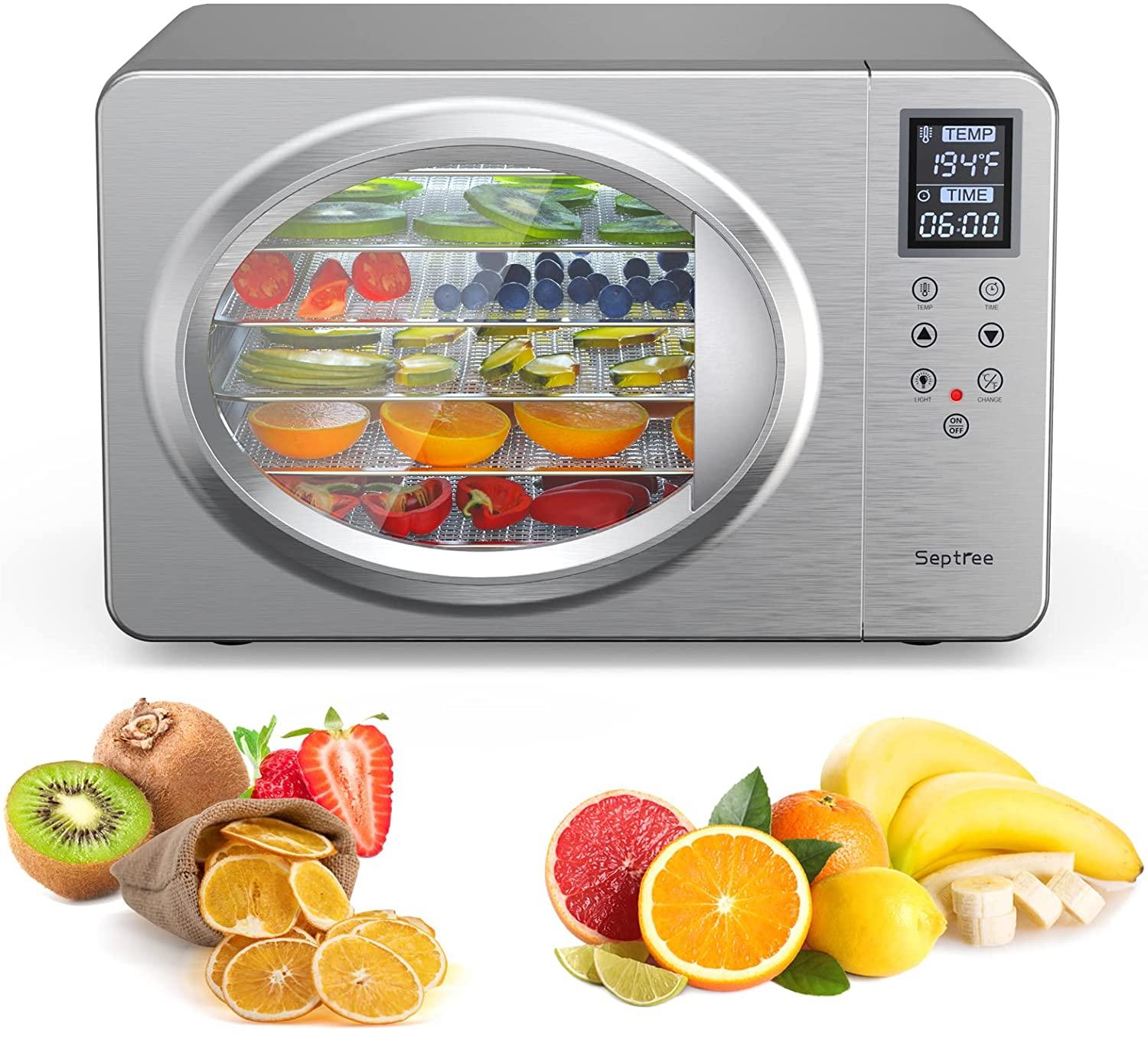 Septree Food Dehydrator 6 Stainless Steel Trays Dryer Machine
