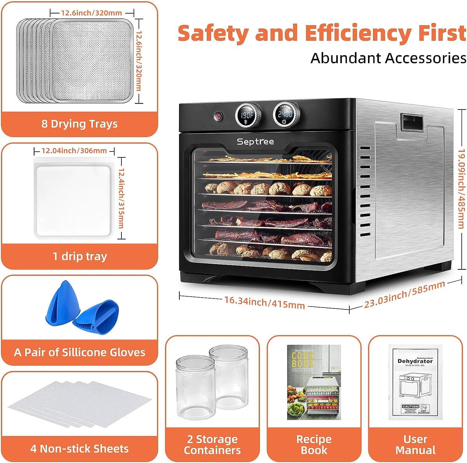 Septree 2023 Upgraded Food Dehydrator for Jerky,Herbs, Meat, Fruit and
