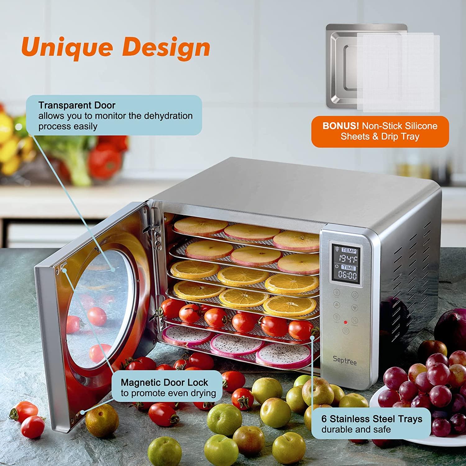 Septree Food Dehydrator 6 Stainless Steel Trays Dryer Machine